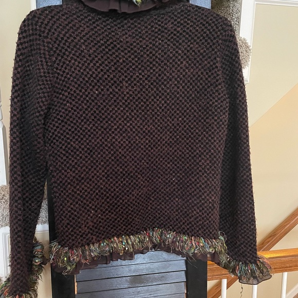 CURIO size medium brown and black sweater cardigan - Picture 7 of 7